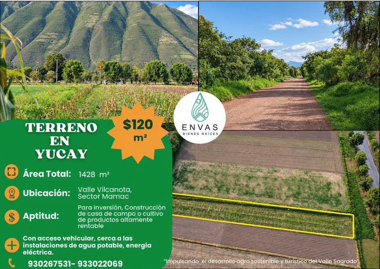 Vista de Terreno en Yucay · Urubamba